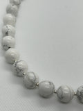 Natural Howlite 12mm stone necklace with sterling silver.  18” long. SR2082 FREE SHIPPING IN THE CONTINENTAL USA.