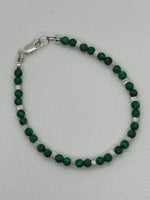 Malachite and Mother of Pearl bracelet with sterling silver clasp.  SR2076 FREE SHIPPING IN THE CONTINENTAL USA.