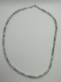 White Turquoise (Howlite) necklace, 19”, 4mm stones with sterling silver.  SR2073   FREE SHIPPING IN THE CONTINENTAL USA.