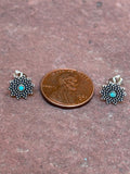 Sterling silver and genuine turquoise post earrings. PS13