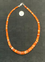 Genuine Spiney Oyster in a graduated necklace with sterling silver.  SR1046. 17” long FREE SHIPPING IN THE CONTINENTAL USA.