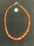 Genuine Spiney Oyster in a graduated necklace with sterling silver.  SR1046. 17” long FREE SHIPPING IN THE CONTINENTAL USA.