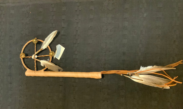 Navajo Handcrafted traditional Medicine Wheel Dance Stick.  LZ127