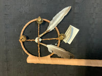 Navajo Handcrafted traditional Medicine Wheel Dance Stick.  LZ127