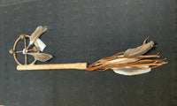 Navajo handcrafted traditional Medicine Wheel dance stick.  LZ128