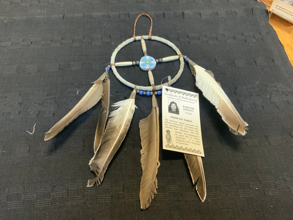 Navajo handcrafted Medicine Wheel, 4”. LZ141. Darlene Edsitty