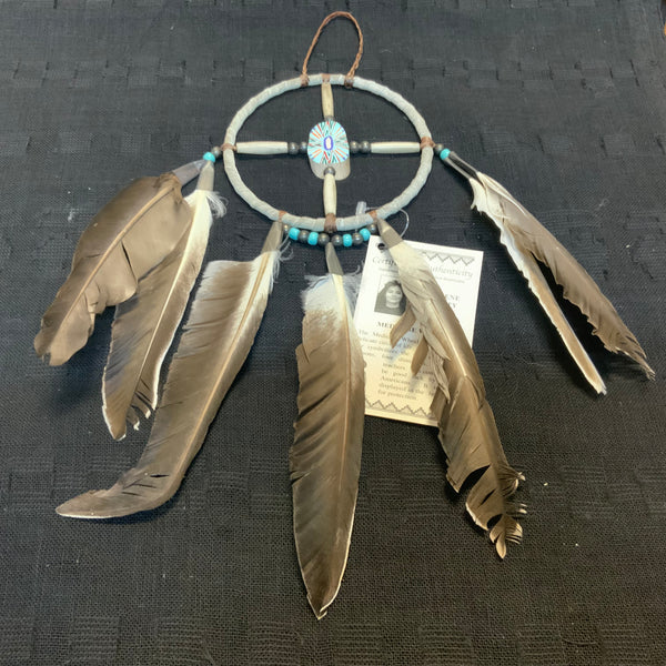 Navajo handcrafted Medicine Wheel, 4”. LZ142