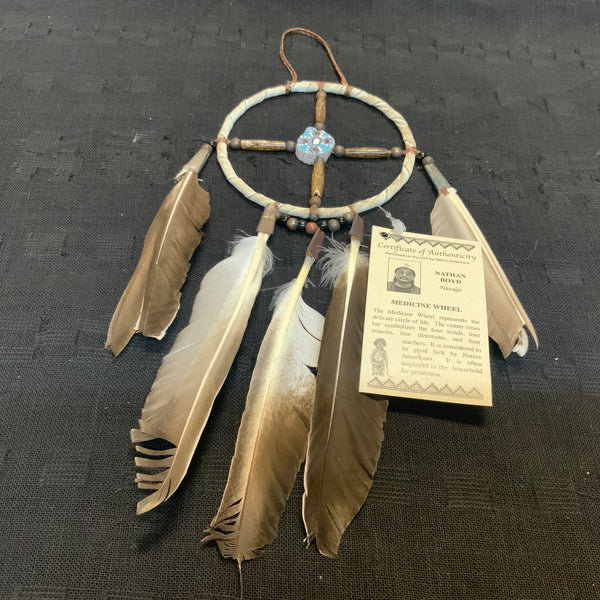Navajo Handcrafted Medicine Wheel, 4”.  LZ146