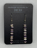 Genuine Quahog (Wampum) shell earrings with hypoallergenic stainless steel beads and ear wires.  EP133 FREE SHIPPING IN THE CONTINENTAL USA.