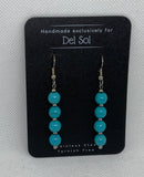 Genuine Howlite (dyed turquoise) stone earrings with hypoallergenic beads and ear wires.  EP132 FREE SHIPPING IN THE CONTINENTAL USA.