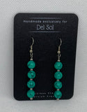 Genuine Howlite stone ( dyed turquoise) earrings with hypoallergenic stainless steel beads and wires.  EP130 FREE SHIPPING IN THE CONTINENTAL USA.