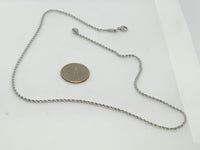 Stainless steel hypoallergenic rope neck chain in 17” length.  ST106 FREE SHIPPING IN THE CONTINENTAL USA.