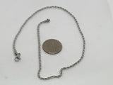 Stainless steel rope neck chain in 16” length.  ST107 FREE SHIPPING IN THE CONTINENTAL USA.
