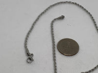 Stainless steel rope neck chain in 16” length.  ST107 FREE SHIPPING IN THE CONTINENTAL USA.