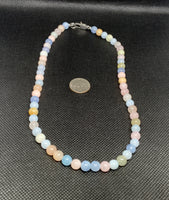 Genuine Morganite stone necklace with hypoallergenic EP106. 16” long FREE SHIPPING IN THE CONTINENTAL USA.