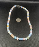 Genuine Morganite stone necklace with hypoallergenic EP106. 16” long FREE SHIPPING IN THE CONTINENTAL USA.