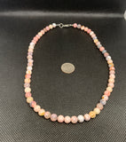 Genuine Rhodochrosite stone necklace with hypoallergenic stainless steel clasp.  18”. EP119 FREE SHIPPING IN THE CONTINENTAL USA.