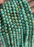 Peru Turquoise stones (6mm) necklace in a 52” length with sterling silver.  SR 2011   Ships Free in Con't USA