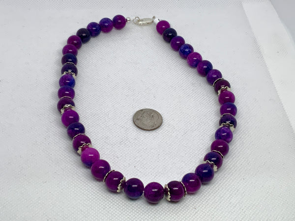Sugulite stones in a 16” necklace with sterling silver.  SR2046    Ships Free in Con't USA