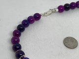Sugulite stones in a 16” necklace with sterling silver.  SR2046    Ships Free in Con't USA