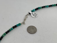 Multi Gemstone necklace in a 20” length with sterling silver. SR2040    Ships Free in Con't USA