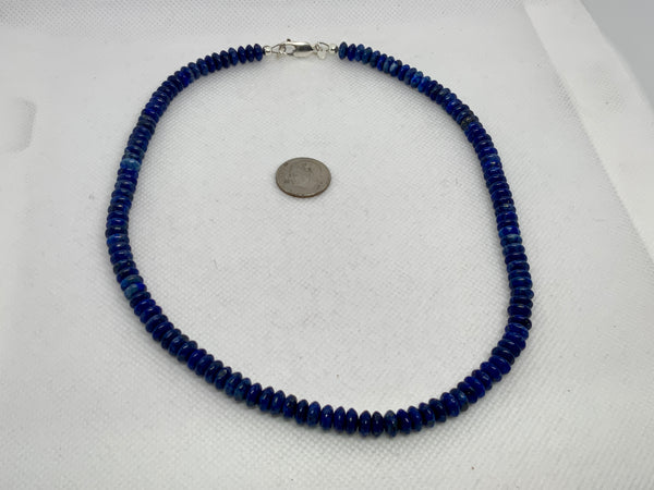 Genuine Lapis 17.5” necklace with sterling silver.  SR2038   Ships Free in Con't USA
