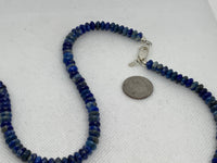 Genuine Lapis 17.5” necklace with sterling silver.  SR2038   Ships Free in Con't USA