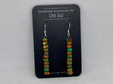 Turquoise composite earrings with sterling silver.  SR2036   Ships Free in Con't USA