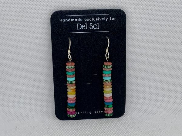 Gemstone variety earrings in sterling silver.  SR2034    Ships Free in Con't USA