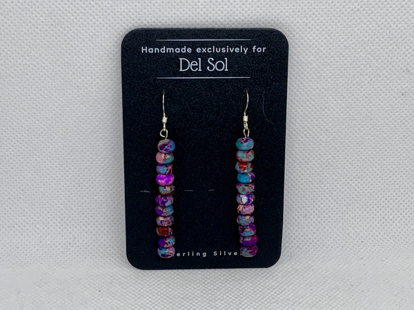 Turquoise composite earrings with sterling silver.  SR2033    Ships Free in Con't USA