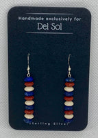 Genuine Lapis, Red Jasper, Petrified Wood, and sterling silver.  SR2056 FREE SHIPPING IN THE CONTINENTAL USA.