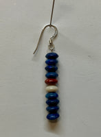 Genuine Lapis, Red Jasper, Petrified wood, and sterling silver earrings. SR2053    Ships Free in Con't USA