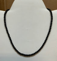 Black Onyx 4mm round beads with sterling silver in a 16” necklace.  SR1140    Ships Free in Con't USA