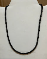 Black Onyx 4 mm round stones with sterling silver in an 18” necklace.  SR1141   Ships Free in Con't USA