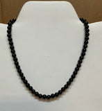 Black Onyx 6mm beads with sterling silver in a 16” necklace.  SR1136    Ships Free in Con't USA