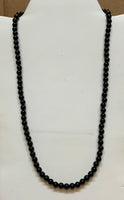 Black Onyx 4mm round stones with sterling silver in a 20” necklace.  SR1142   Ships Free in Con't USA