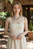 Lab Mexican Calcite 6mm stone necklace with hypoallergenic surgical steel beads and clasp. 18” long.  SR1100 FREE SHIPPING IN THE CONTINENTAL USA.