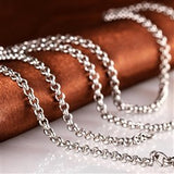 316L Stainless Steel 18” neck chains sold in lots of 50 PCs.  L-19  2.5mm Rolo Chain