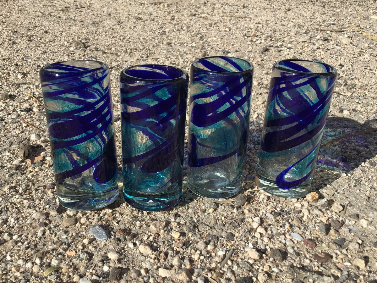 Shot Glass, Blue-Turquoise-Clear – Del Sol/Off Fourth
