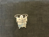 Zuni handcrafted sterling silver pin/pendant with genuine stone inlay.  LZ521
