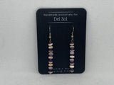Genuine Quahog (Wampum) shell earrings with hypoallergenic stainless steel beads and ear wires.  EP133 FREE SHIPPING IN THE CONTINENTAL USA.