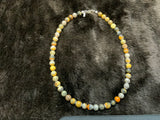 Handcrafted Bumblebee Jasper stone necklace with sterling silver.  17” long, 9 mm, SR1014 FREE SHIPPING IN THE CONTINENTAL USA.
