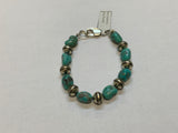 Genuine Natural Color Campitos Turquoise sterling silver bracelet 8.5” 3 BRAC