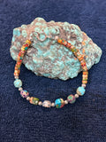 Sea Sediment Jasper with Turquoise and Sterling Silver bracelet.  SED-123