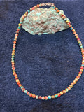 Sea Sediment Jasper 4mm round beads with sterling silver in a 16” necklace. SED-126