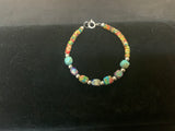 Sea Sediment Jasper with Turquoise and Sterling Silver bracelet.  SED-123