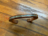 Navajo handcrafted solid copper with sterling silver bracelet.  LZ 579