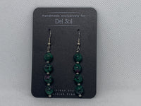 Genuine Ruby Zosite stone earrings with hypoallergenic stainless steel beads and ear wires.  EP131 FREE SHIPPING IN THE CONTINENTAL USA.