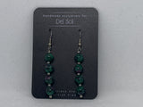 Genuine Ruby Zosite stone earrings with hypoallergenic stainless steel beads and ear wires.  EP131 FREE SHIPPING IN THE CONTINENTAL USA.