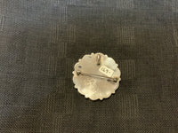 Zuni handcrafted sterling silver pin/pendant with genuine stone inlay.  LZ480